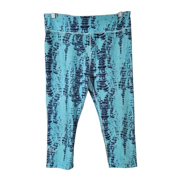 Under Armour Buckle Women's Blue Tie Dye Leggings Alpha Active Tights Cropped UA - Picture 14 of 14